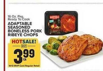 Food Lion Adaptable seasoned boneless pork ribeye chops offer
