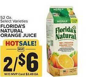 Food Lion Florida's natural orange juice offer
