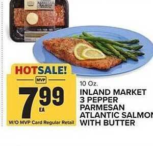 Food Lion Inland market 3 pepper parmesan atlantic salmon with butter offer