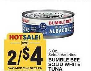 Food Lion Bumble bee solid white tuna offer
