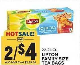 Food Lion Lipton family size tea bags offer