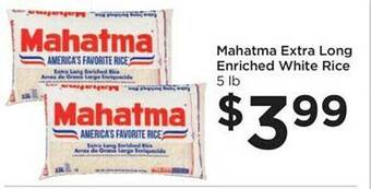 Foods Co Mahatma extra long enriched white rice offer