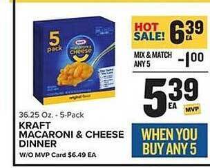 Food Lion Kraft macaroni & cheese dinner offer