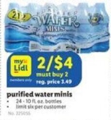 Lidl purified water minis offer
