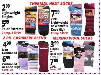 Ocean State Job Lot Thermal heat socks offer