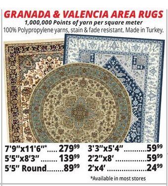 Ocean State Job Lot Granada & valencia area rugs offer