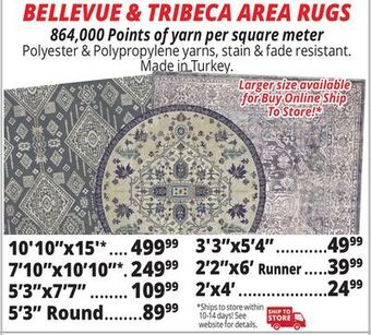 Ocean State Job Lot Bellevue & tribeca area rugs offer