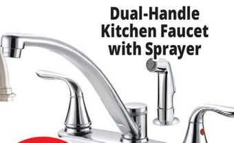 Ocean State Job Lot Dual-handle kitchen faucet with sprayer offer
