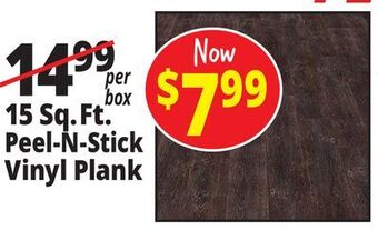 Ocean State Job Lot 15 sq.ft. peel-n-stick vinyl plank offer