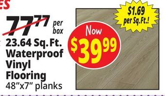 Ocean State Job Lot 23.64 sq.ft. waterproof vinyl flooring offer