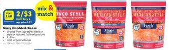 Lidl Finely shredded cheese offer