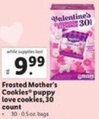 Lidl Frosted Mother's Cookies puppy love cookies, 30 count offer