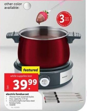 Lidl electric fondue set offer