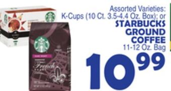 Bravo Supermarkets Starbucks ground coffee 11-12 oz. bag offer
