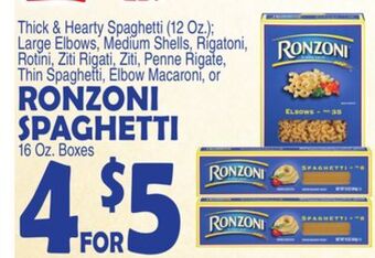 Bravo Supermarkets Ronzoni spaghetti 16 oz. boxes offer
