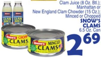Bravo Supermarkets Snow's clams 6.5 oz. can offer
