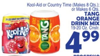 Bravo Supermarkets Tang orange drink mix 19-20 oz. cnstr. offer
