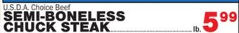 Bravo Supermarkets Semi-boneless chuck steak offer