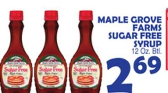 Bravo Supermarkets Maple grove farms sugar free syrup offer