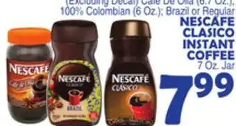 Bravo Supermarkets Nescafe clasico instant coffee 7 oz. jar offer