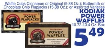 Bravo Supermarkets Kodiak power waffles, 10.72-13.4 oz. box offer