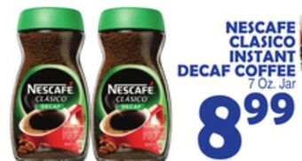 Bravo Supermarkets Nescafe clasico instant decaf coffee offer