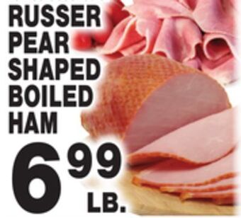 Bravo Supermarkets Russer pear shaped boiled ham offer