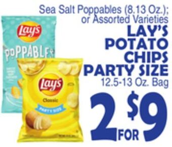 Bravo Supermarkets Lay's potato chips party size 12.5-13 oz. bag offer