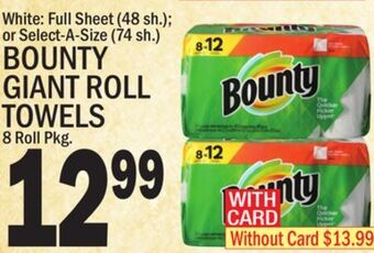C Town Bounty giant roll towels 8 roll pkg offer