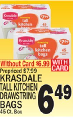 C Town Krasdale tall kitchen drawstring bags offer