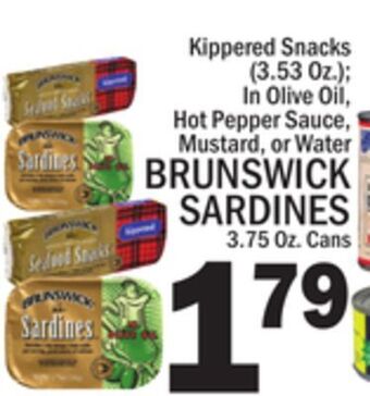C Town Brunswick sardines 3.75 oz. cans offer