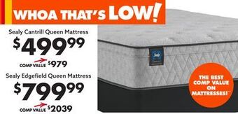 Big Lots Sealy cantrill queen mattress offer