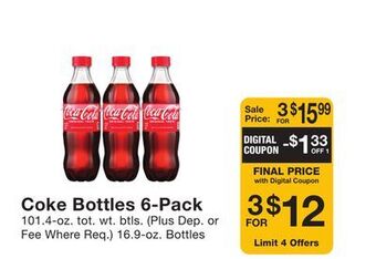 Fairway Store Market Coke bottles 6-pack offer