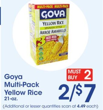 Price Rite Goya multi-pack yellow rice offer