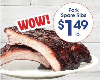 Price Rite Pork spare ribs offer