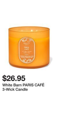 Bath & Body Works White barn paris café 3-wick candle offer