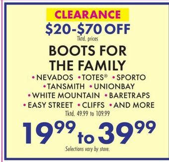 Boscov's Boots for the family offer