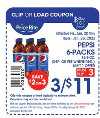 Price Rite Pepsi 6-packs offer