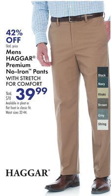 Boscov's Mens haggar® premium no-iron™ pants offer