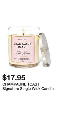 Bath & Body Works Champagne toast signature single wick candle offer