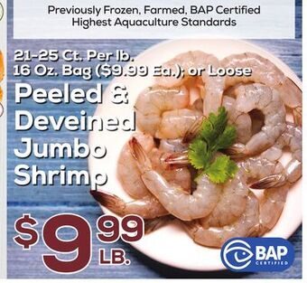 DeCicco & Sons Peeled & deveined jumbo shrimp offer
