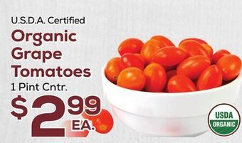 DeCicco & Sons Organic grape tomatoes offer