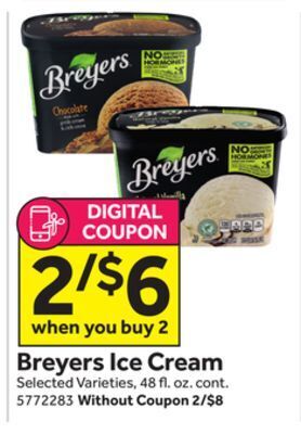 Stop&Shop Breyers ice cream offer