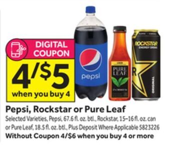 Stop&Shop Pepsi, rockstar or pure leaf offer