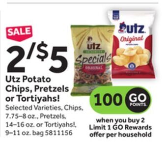 Stop&Shop Utz potato chips, pretzels or tortiyahs! offer