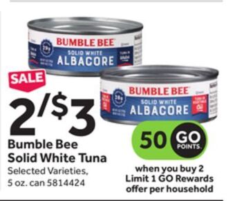 Stop&Shop Bumble bee solid white tuna offer