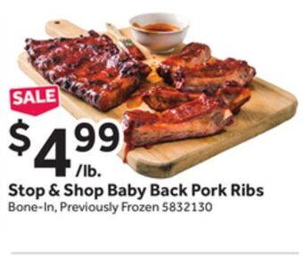 Stop&Shop Stop & shop baby back pork ribs offer