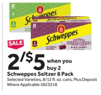 Stop&Shop Schweppes seltzer 8 pack offer