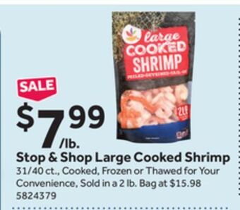 Stop&Shop Stop & shop large cooked shrimp offer