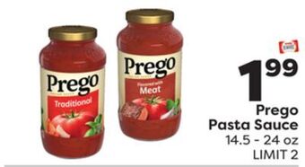Weis Markets Prego pasta sauce offer